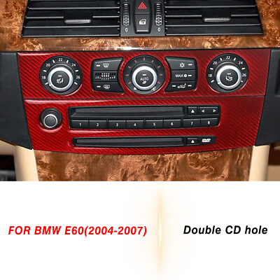 #ad Carbon Fiber Central Console CD Panel Cover Trim For BMW E60 5 Series 2004 2007 $39.55