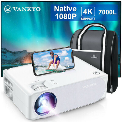 VANKYO 9000Lumens 4K 1080P HD Mini 3D LED Home Theater Movie Projector Cinema $40.29