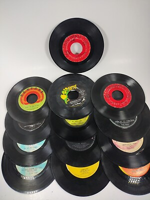 #ad LOT OF 13 Vintage 45 rpm records Vinyl Beatles Zombies Elvis Hank Rolling Stones $29.99