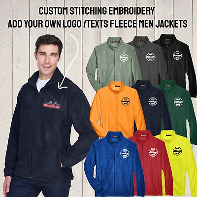 #ad Ink Stitch Your Own Custom Logo Texts Men Enhanced Fleece Embroidery Jackets $35.99