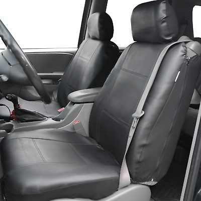 #ad Front Bucket Seat Covers for Built in Seatbelt Auto Car Sedan SUV Solid Black $37.99