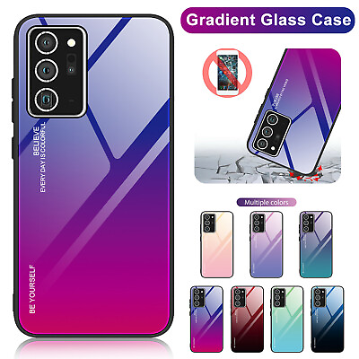 #ad For Samsung Galaxy A14 A34 A54 5G A22 A32 4G Gradient Tempered Glass Hard Case $7.87