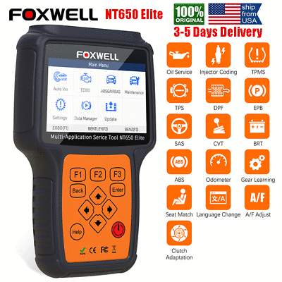 #ad Foxwell NT650 Elite Auto OBD2 Scanner ABS SRSBRT DPF Injector TPMS EPB OilReset $159.00