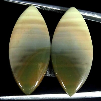 #ad 19.40 Cts Natural Imperial Jasper Gemstone Marquise Cabochon Pair 12x26x4mm $8.99