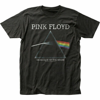 #ad Pink Floyd The Dark Side of the Moon Distressed T Shirt Mens Licensed Rock Black $17.49