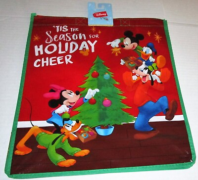 #ad Disney CHRISTMAS Reusable Tote Bag 13quot;X15quot;X7quot; #x27;TIS THE SEASON FOR HOLIDAY CHEER $7.64