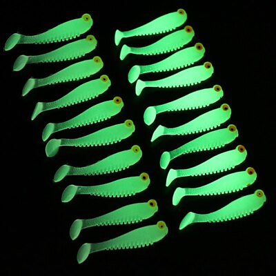 #ad 100PCS Luminous Soft Fishing Lure Glow 1.2g 5cm Artificial Silicone Bait Swim $15.83