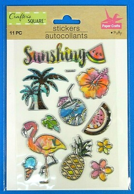 #ad Crafter#x27;s Square Summer Puffy Sticker Pack $6.01