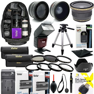 #ad CANON EOS REBEL 90D COMPLETE HD 67MM ACCESSORY KIT LENSES TRIPOD BACKPACK FLASH $195.85