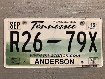 #ad TENNESSEE LICENSE PLATE ROLLING HILLS WWW.TNVACATION.COM RANDOM LETTERS NUMBERS $5.99
