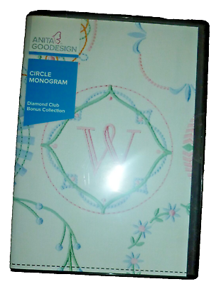 #ad Anita Goodesign Circle Monogram Diamond Club Collection Bonus Embroidery CD ROM $18.84