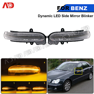 #ad Dynamic LED Side Mirror Blinker Light For 2001 2007 Benz C Class W203 CL203 S203 $49.85