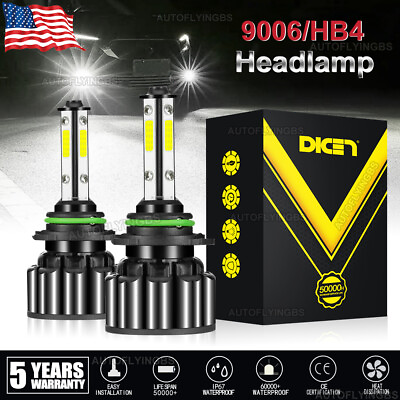 #ad 4 sides LED Headlight Bulbs 9006 HB4 Low Beam Fog Kit Super Bright 6500K White $11.98