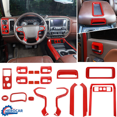 #ad 21x Car Interior Decor Cover Trim Kit Accessories for Chevy Silverado 2014 2018 $240.49