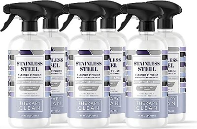 #ad THERAPY CLEAN STAINLESS STEEL POLISH CLEANER ***CASE OF 6*** FULL 16 OZ BOTTLES $39.95