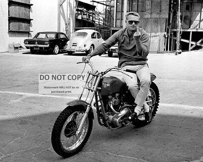 #ad STEVE McQUEEN ON MOTORCYCLE MAKING FEELINGS KNOWN 8X10 PUBLICITY PHOTO AB890 $8.87