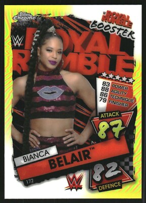 #ad 2021 Topps Chrome WWE Slam Attax Yellow Refractors #172 Bianca Belair RR 99 $5.00