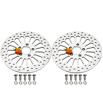 #ad 2PCS 11.5quot; Front Brake Rotors Polished for Harley Touring Softails Electra Glide $108.99
