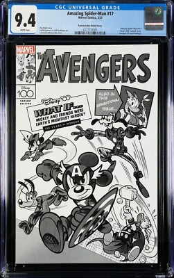 #ad Amazing Spider Man #17 CGC 9.4 1:100 Disney 100 Pastrovicchio Bamp;W Sketch Cover $169.99