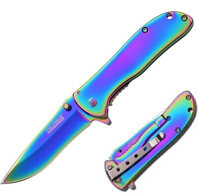 #ad Tac Force Frame Folding Knife 3quot; Stainless Blade Spectrum Finish Steel Handle $13.49