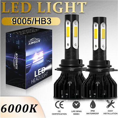#ad AUIMSOCO Pair 9005 LED Headlight Conversion Kit High Low Beam Super Bright 6000K $24.99