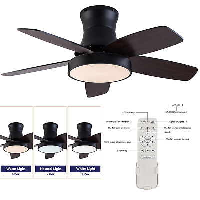 Ceiling Fan Light 42 Inch 5 Blades LED Chandelier Lamp w Remote Control 6 Speed $104.40