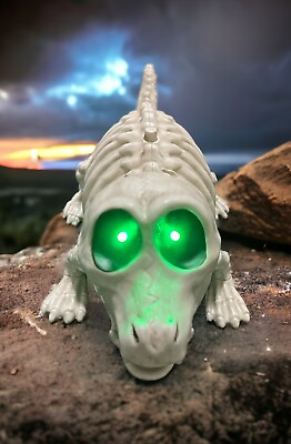 #ad Crazy Bonez Alligator Bones Halloween Decoration 11quot; Green Eyes Spooky Sound $35.99