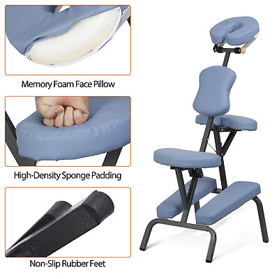 #ad Portable Folding Tattoo Table Salon Facial Massage Chair Spa Pad Home Blue $69.58