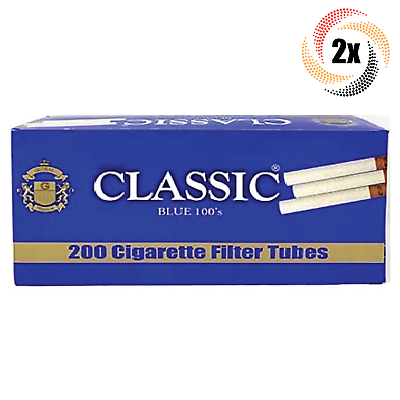 #ad 2x Boxes Classic Blue Light 100MM 100#x27;s 400 Tubes Cigarette Tobacco RYO $13.97