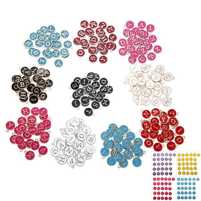 Silver Or Gold 26pcs Charms Full A To Z Alphabet Letter Set Round $2.67