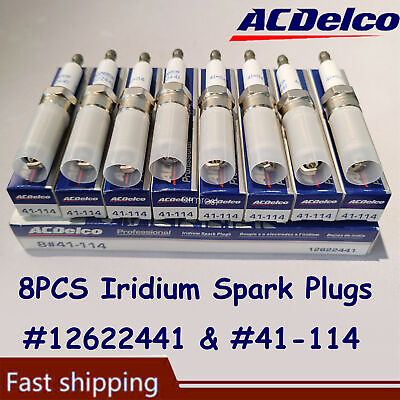 #ad 8Pcs Genuine OEM 41 114 Iridium Spark Plugs 12622441 For Cadillac Chevrolet GMC $23.99