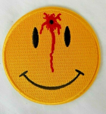 #ad Smiley Face Bullet Hole Funny Smiley Sew On Iron On Embroidered Biker Patch $4.80