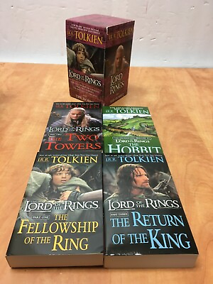 #ad JRR Tolkien The Lord Of The Rings amp; The Hobbit 4 Book Paperback Box Set 2001 $19.99