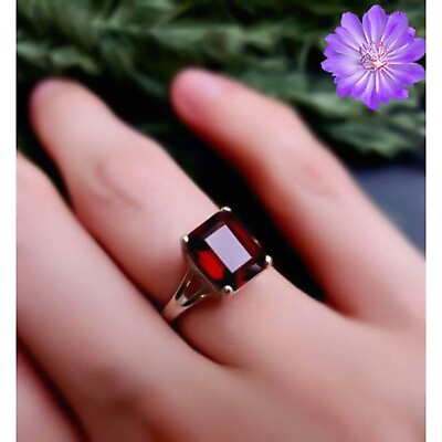 #ad Red Garnet Gemstone 925 Sterling Silver Handmade Ring Jewelry All Size $7.35