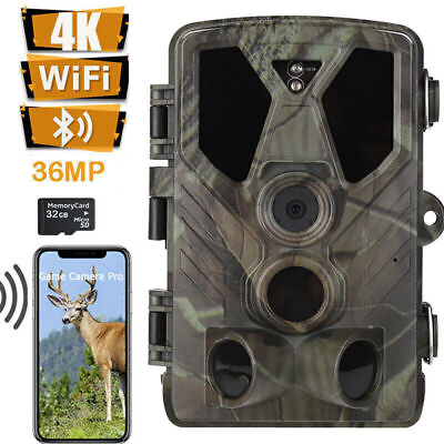 #ad 36MP WiFi amp;Bluetooth Trail Camera 4K Wildlife Hunting Game Cam Night Vision32GB $47.59