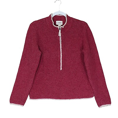 #ad Christopher amp; Banks Womens Hand Crochet Sweater Sz Large Wool Blend Long Sleeve $18.00