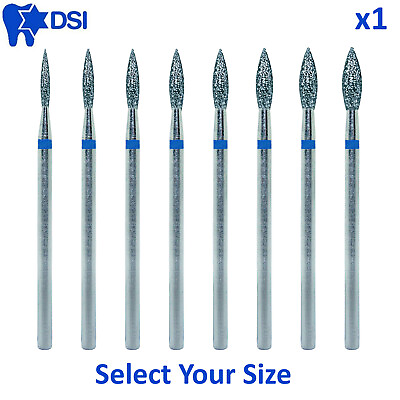 #ad 1 DSI Dental Diamond Low Speed Handpiece Flame Burs Drill Bit Select Size $21.90