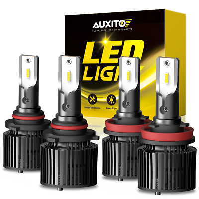 #ad AUXITO 9005 LED H11 Headlight 6000K Bulb Conversion Kit Low High Beam Canbus X1 $40.09