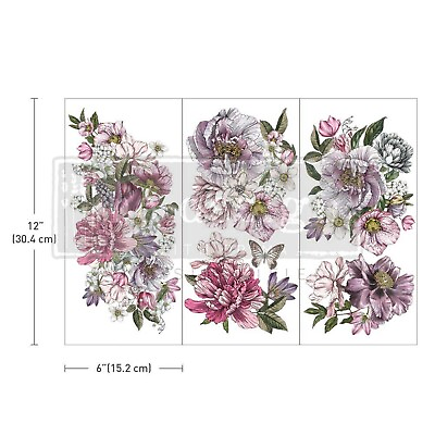 #ad Prima Redesign Dreamy Florals Small Transfer Furniture Craft Rub On 6x12 $12.99