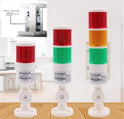 #ad Industrial LED Signal Tower Light Flashing with Buzzer Alarm Warning Lamp Light $21.61
