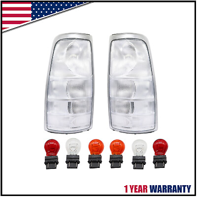 #ad RARE All Clear Euro Rear Tail Light Set For 99 02 Chevy Silverado Pickup Truck $174.92