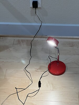 #ad Red Desk Lamp Globe Electric LED Office Dorm Study Bedside Lamps 250 Lumens. $19.99