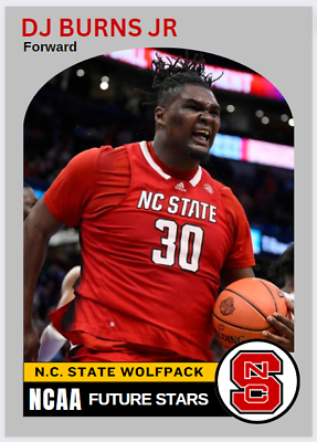 #ad 2024 DJ Burns Jr. Future Stars NCAA College Rookie Card NC State Wolfpack #30 $9.99