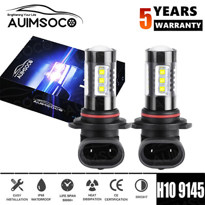 #ad H10 9145 9140 LED Fog Light Kit Combo Fog Driving Bulbs 6500K Super White Bright $16.99