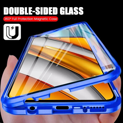 #ad 360° Magnetic Double Glass Case Cover For Samsung S23 S24 S22 Ultra S20 FE A54 GBP 6.59