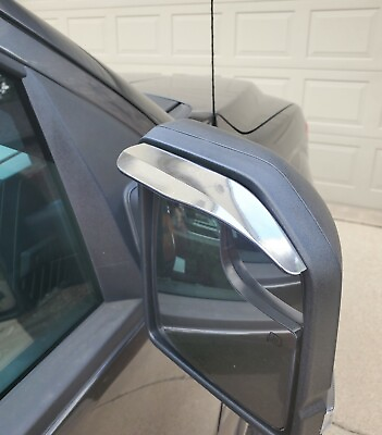#ad Two Piece Chrome Silver Mirror Rain Visor Guard For Chevy Models $27.99