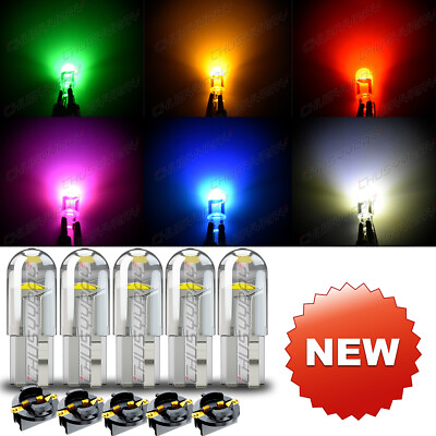 #ad 5x T10 194 LED Bulbs for Instrument Gauge Cluster Dash Light W Sockets $13.99