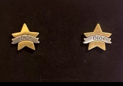 #ad Vintage Of Star Dior Earring With Gold And Silver Tone $125.00