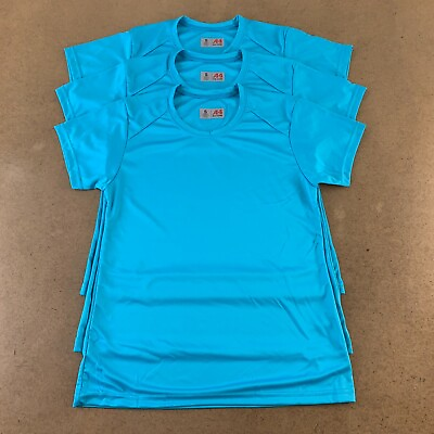 #ad Lot of 3 A4 Women#x27;s Size Small Electric Blue Cooling Performance Crew Tees *Flaw $15.87