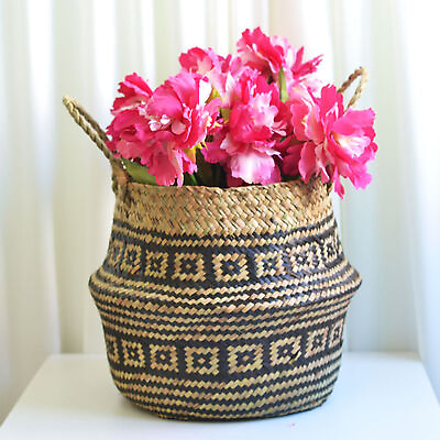 #ad #ad Woven Flower Basket Portable Space Saving Rattan Sundries Storage Basket 4 Sizes $32.25